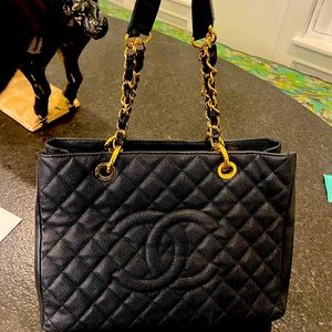 Chanel GST Cavier with gold hardware.